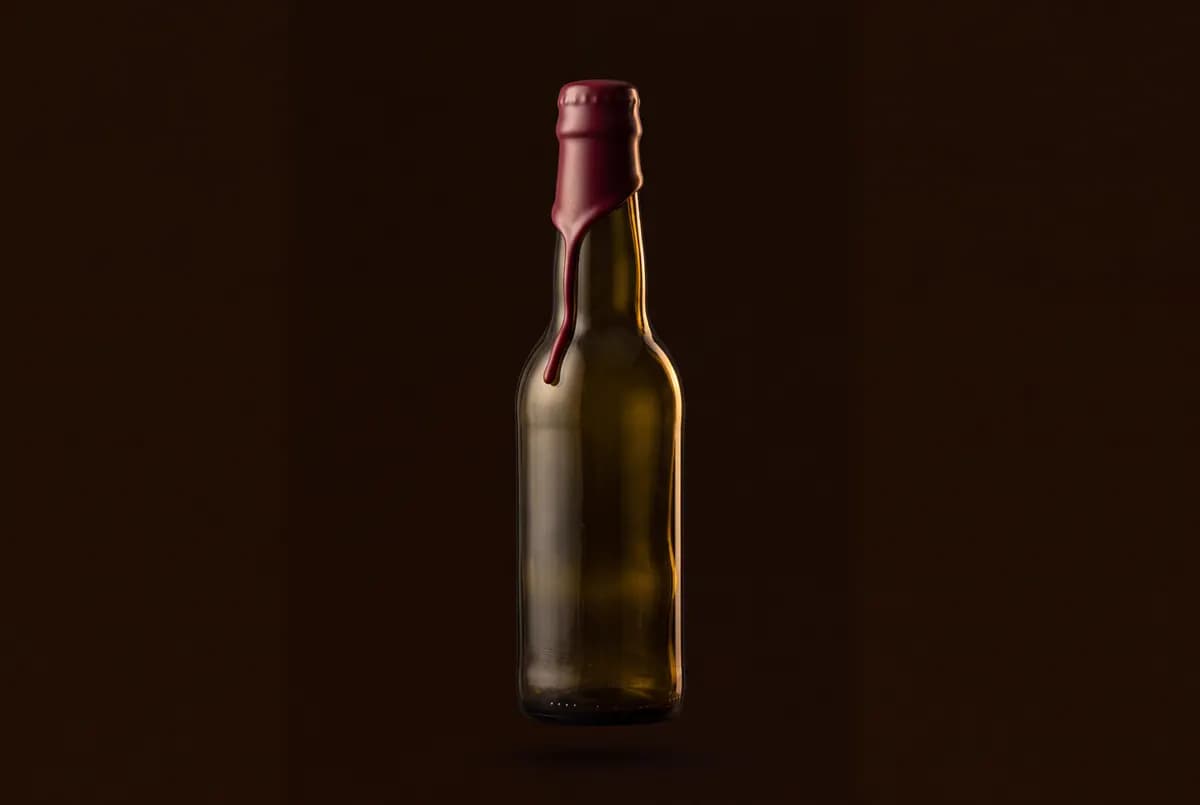 Bouteille de bière au bouchon scellé à la cire.